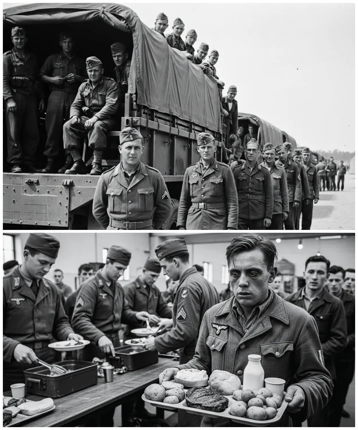 This Can’t Be One Meal!” Starving German POWs Stunned by America’s Food Abundance