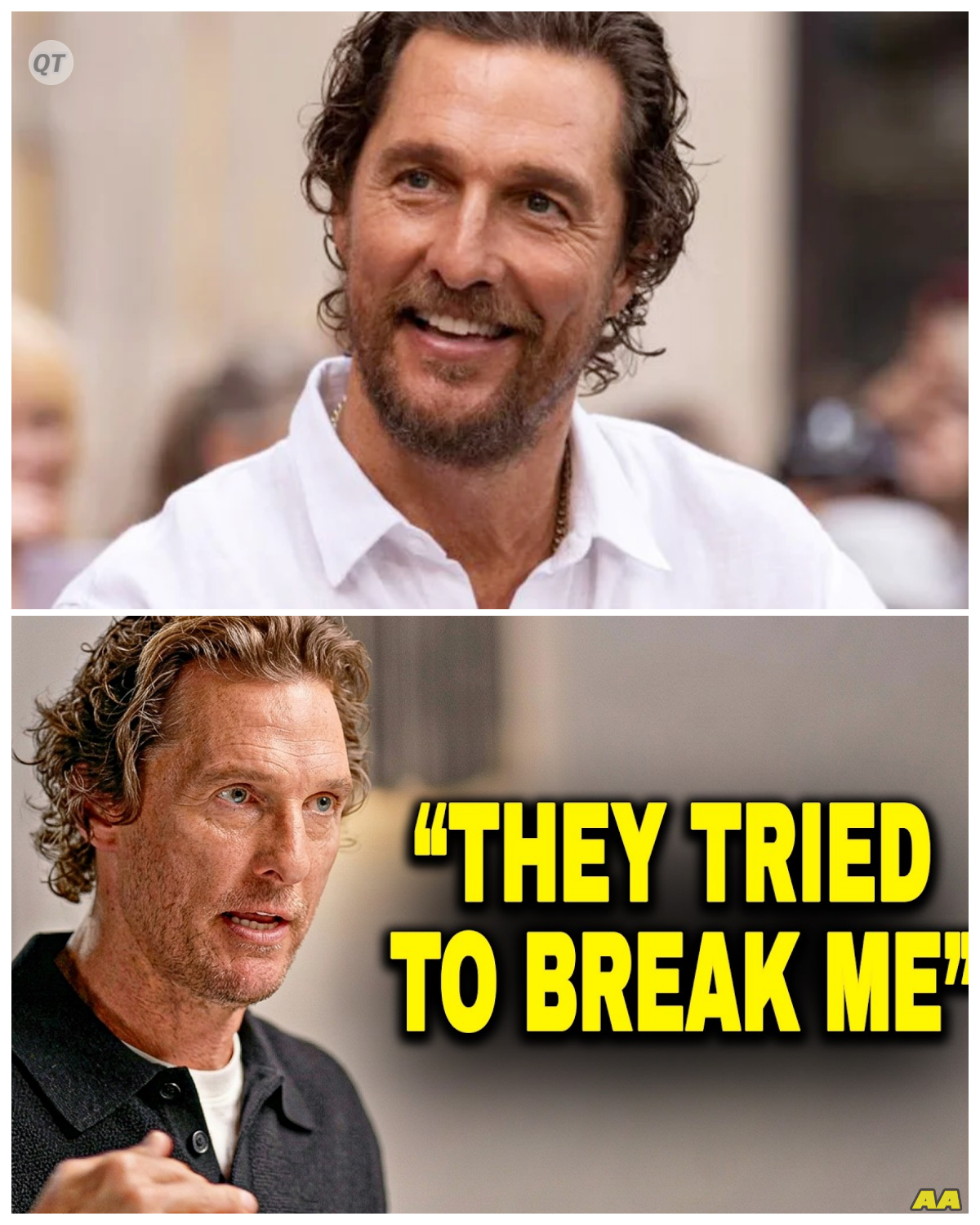 “Matthew McConaughey’s Heart-Wrenching Revelation: The Dark Side of Hollywood at 56!” -ZZ  Hold onto your seats as Matthew McConaughey bravely unveils the shocking realities of Hollywood at 56, revealing a world rife with betrayal and emotional turmoil.<p> In a candid confession that will tug at your heartstrings, he shares the struggles and sacrifices that come with fame, exposing the dark forces that lurk beneath the surface of his glamorous life.<p> As he navigates the complexities of stardom, McConaughey’s story is one of resilience, heartbreak, and the relentless pursuit of authenticity.<p> What shocking truths will emerge as he confronts his past? This is a tale you won’t want to miss!