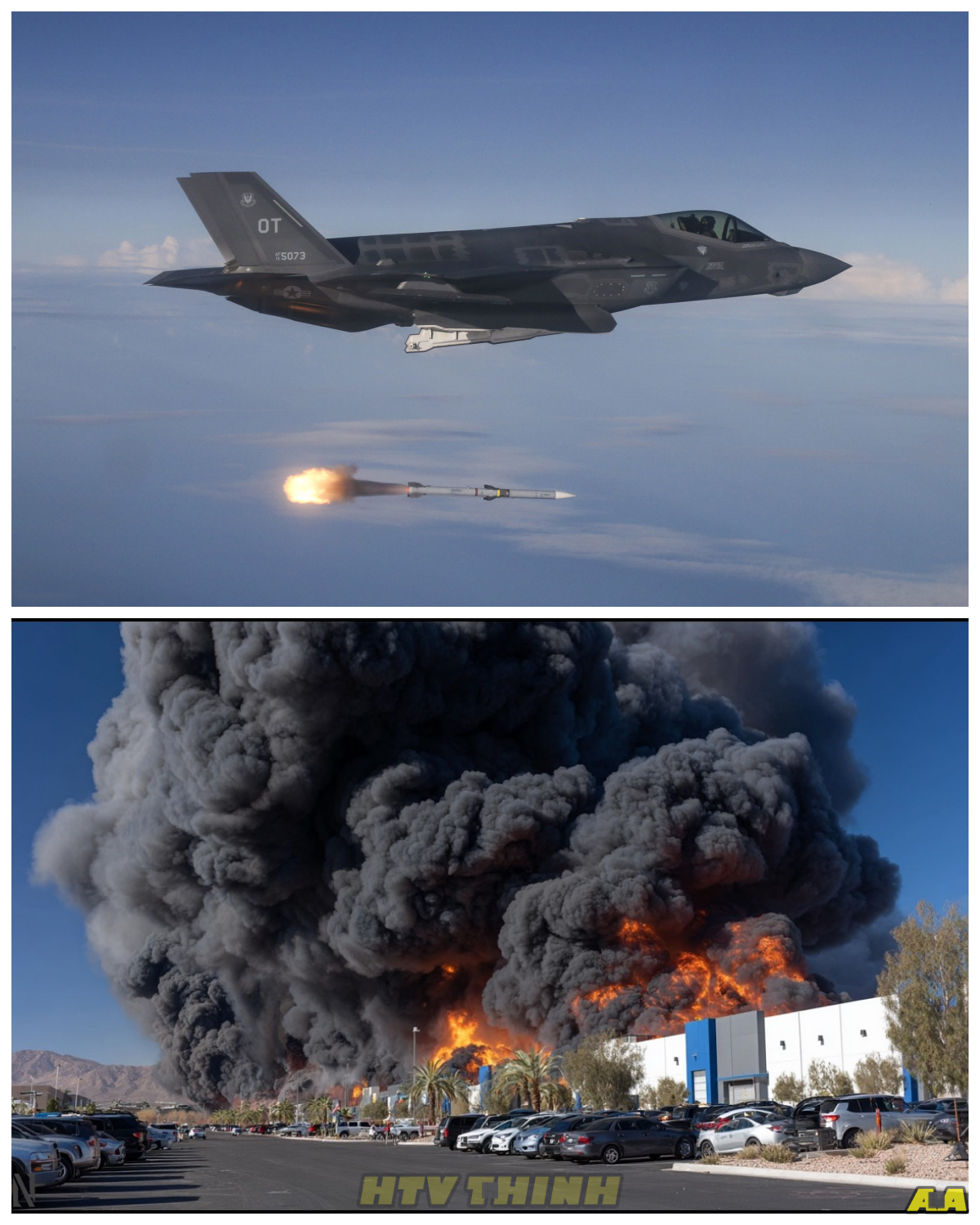 “THE BIGGEST DEPOT EVER HIT?” CLAIMS OF F-35 STRIKES IGNITE GLOBAL SHOCK AS MASSIVE EXPLOSIONS LIGHT UP THE SKY — BUT WHAT REALLY HAPPENED IN THOSE CRITICAL MINUTES NO ONE CAN CONFIRM? What began as a dramatic clip of precision bombing quickly spiraled into a narrative of total destruction, with towering fireballs and shockwaves fueling speculation of a decisive strike, while officials remain silent and analysts urge caution… yet the sheer scale of the reaction raises one chilling question — was this a turning point, or a story amplified beyond what the facts can support?