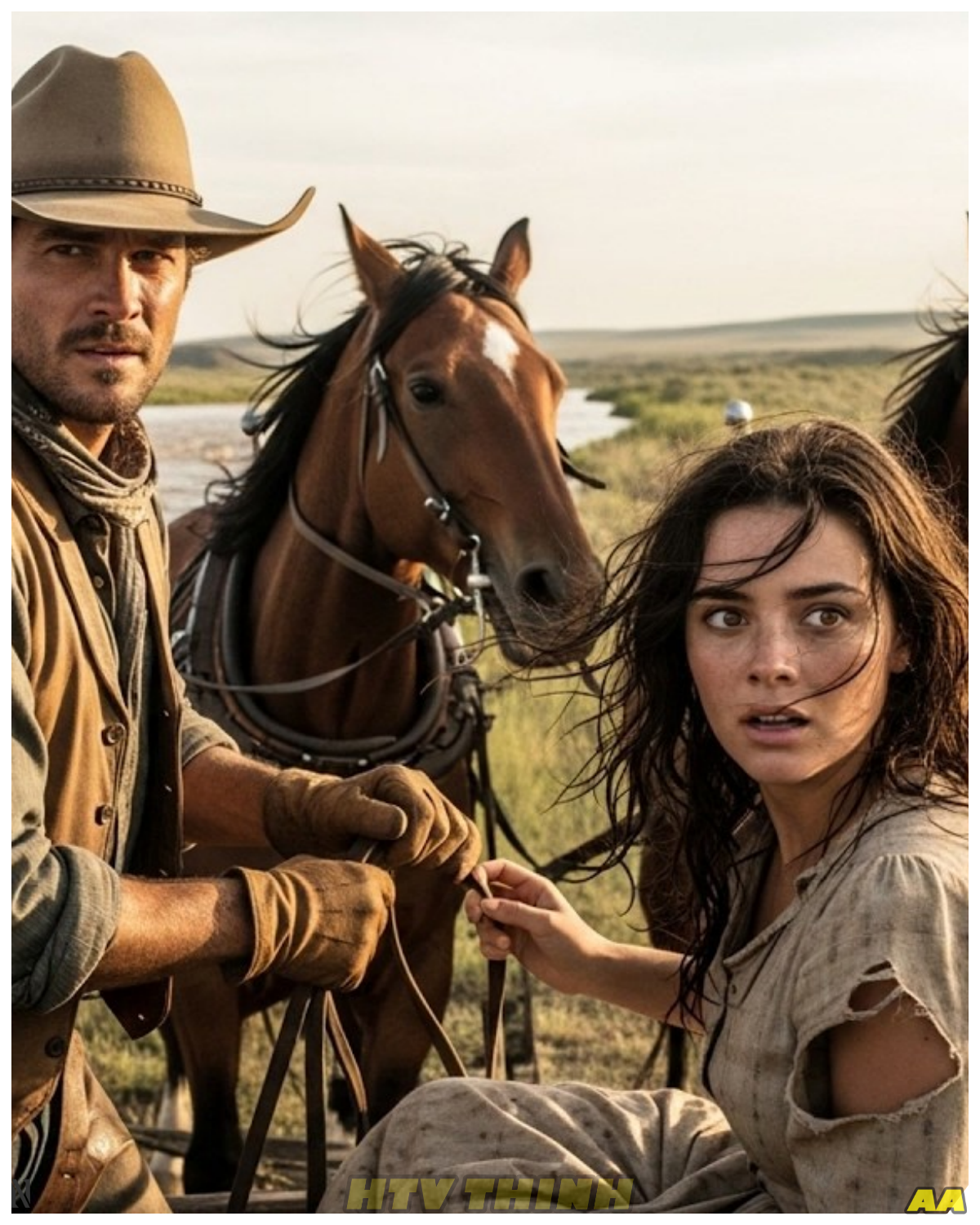 Cowboy Saw Horses Bolting With Her Clinging On Tight, He Stopped Them Before They Reached River