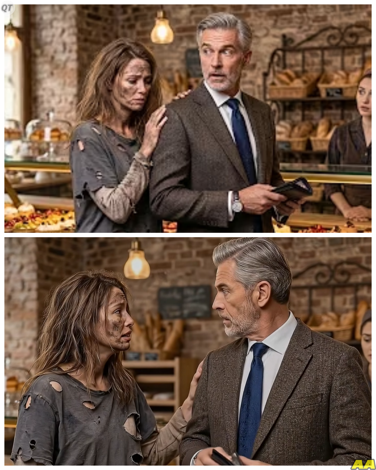 “Just One Bread, Sir” A Simple Request From a Humble Woman Stops a Widowed Millionaire in His Tracks and Sparks a Transformation No One Could Have Predicted -KK He had everything money could buy but nothing that could fill the quiet emptiness left behind, until a brief encounter with a woman who asked for almost nothing forced him to confront a truth he had been avoiding, because in that moment her words carried a weight far beyond their simplicity, breaking through years of grief and changing the way he saw everything around him. The full story is in the comments below.