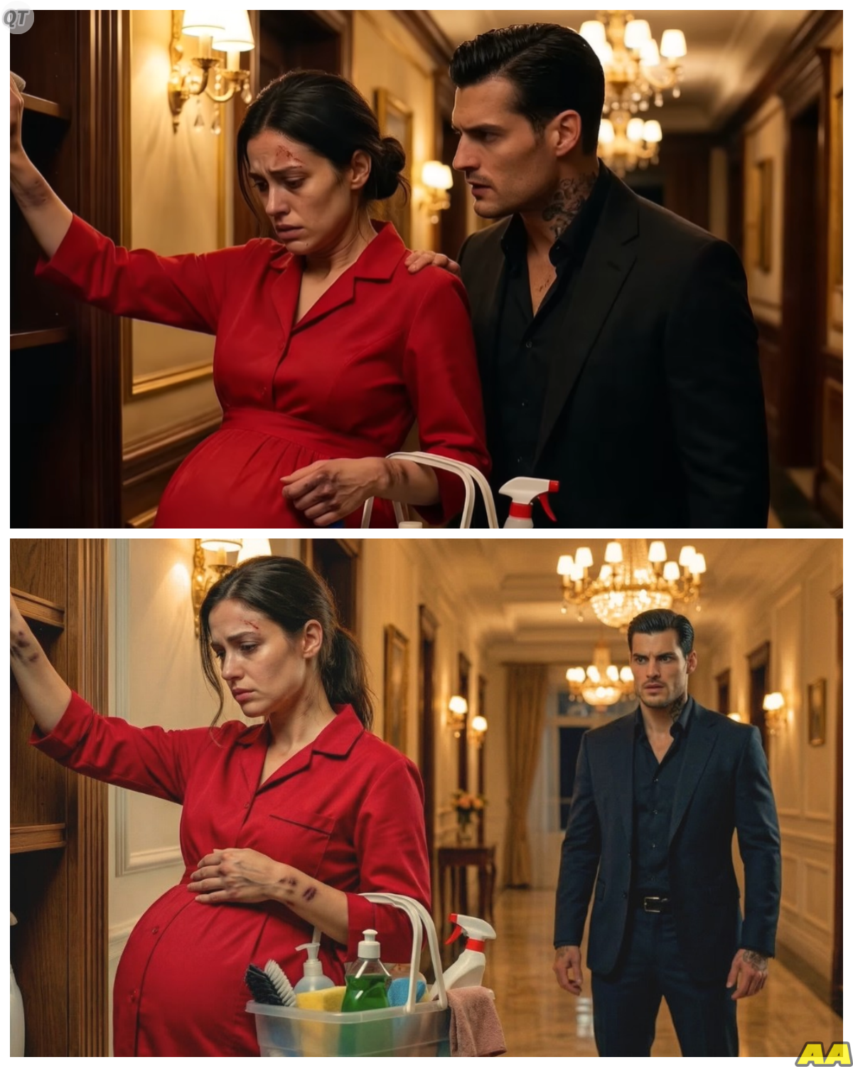 A Ruthless Mafia Boss Notices Bruises on His Pregnant Childhood Friend Working as a Maid and What He Uncovers Next Shatters the Life He Thought He Controlled -KK He had built his reputation on power and distance, the kind of man no one questioned, but the moment he saw her standing there, trying to hide what was clearly visible, something shifted, and as he began to pull at the threads behind her situation, the truth that emerged wasn’t just personal, it struck at the very foundation of the world he believed he ruled. The full story is in the comments below.