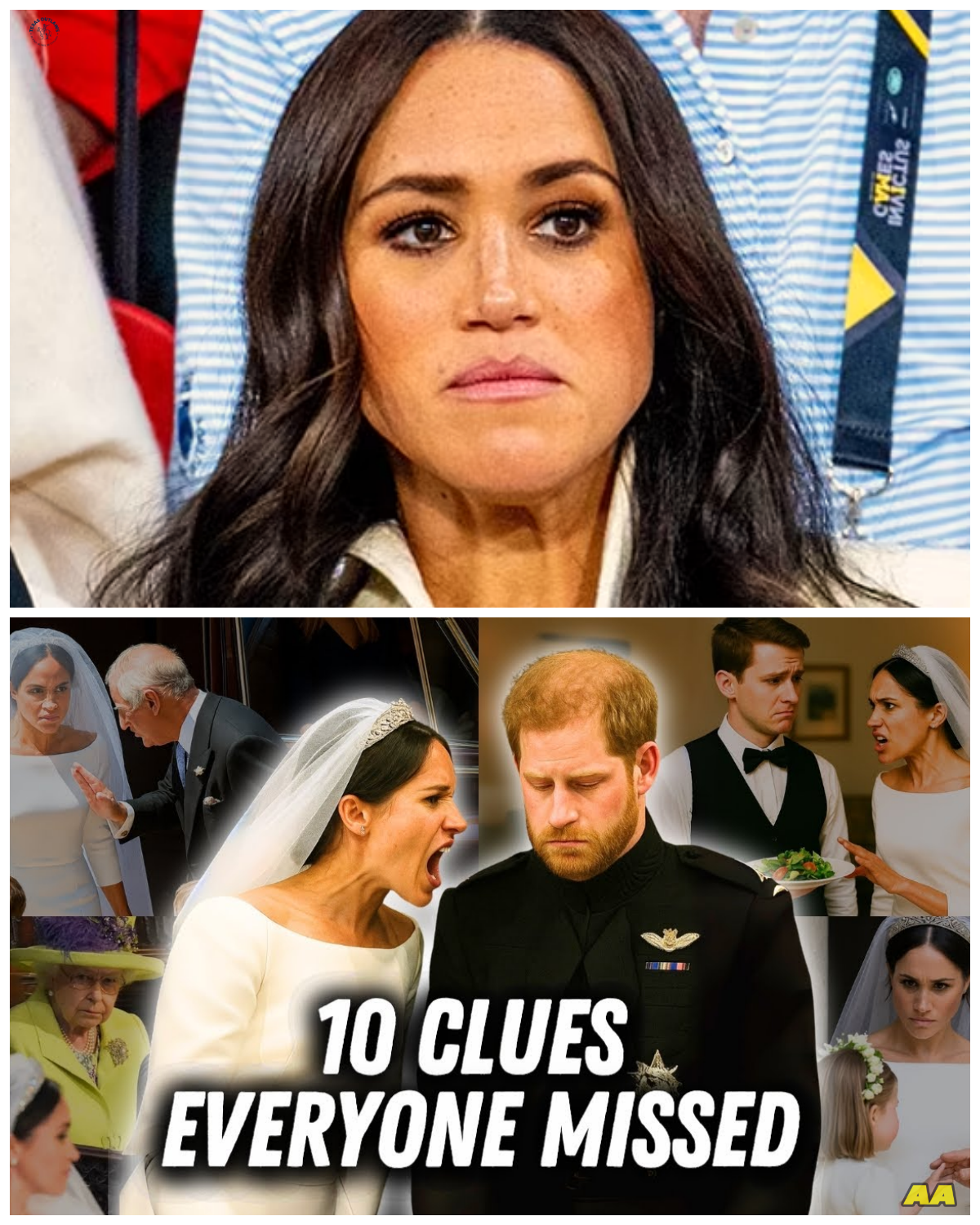 “Meghan’s Royal Wedding: A Dramatic Exit That Left the Crown Shook!”  In a jaw-dropping twist that no one saw coming, Meghan Markle turned her royal wedding into a scandalous spectacle, leaving the monarchy gasping for air as she made a shocking confession just moments before saying “I do.” With a smirk and a wink, she declared, “Who needs tradition when you can have drama?” as she tossed aside her carefully curated vows for a more explosive revelation about her past that had the royal family clutching their pearls. What secrets did she unveil that sent shockwaves through the chapel?  The full story is in the comments below.