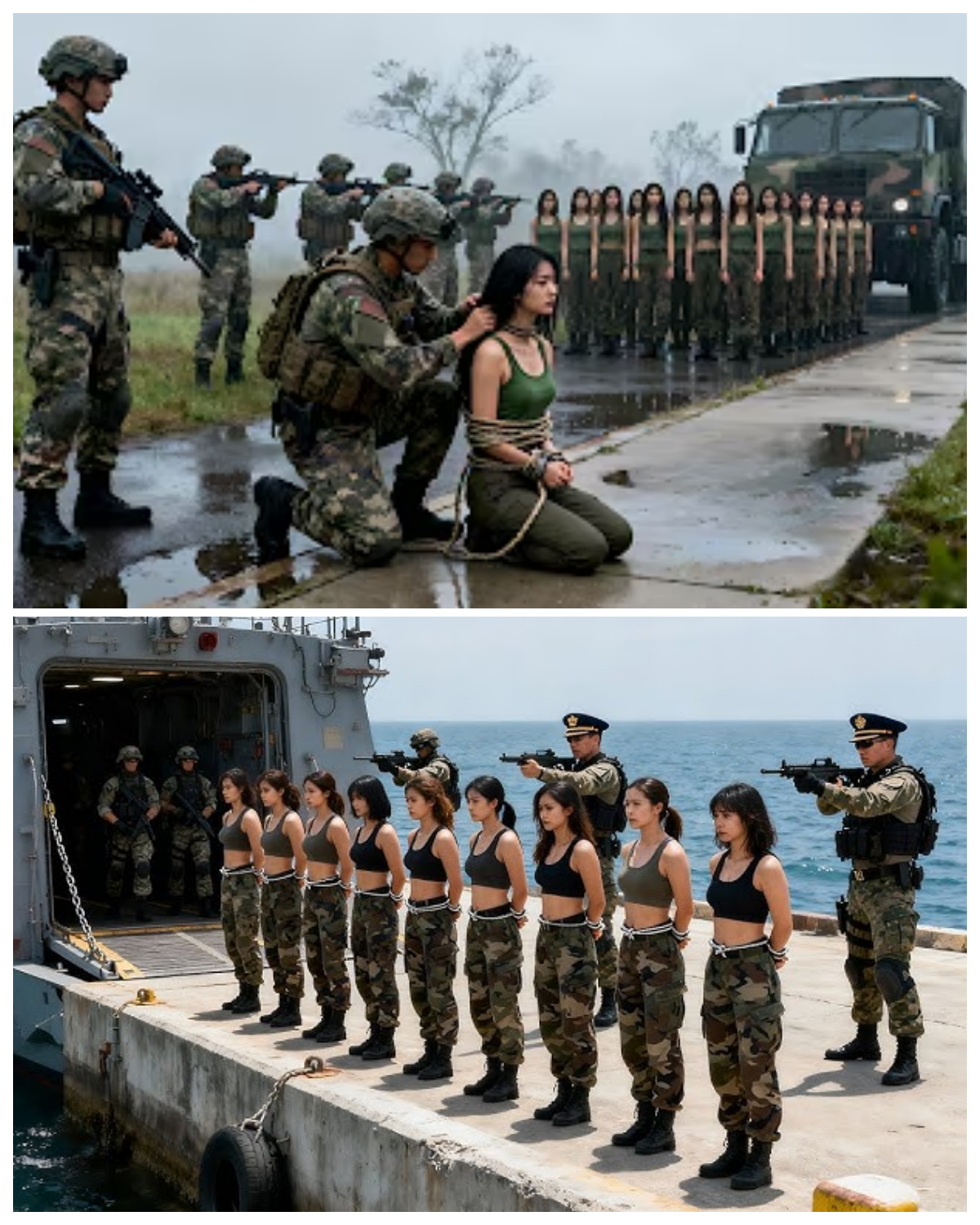Captured on the front lines! 18 female soldiers captured by enemy forces were rescued by a sniper