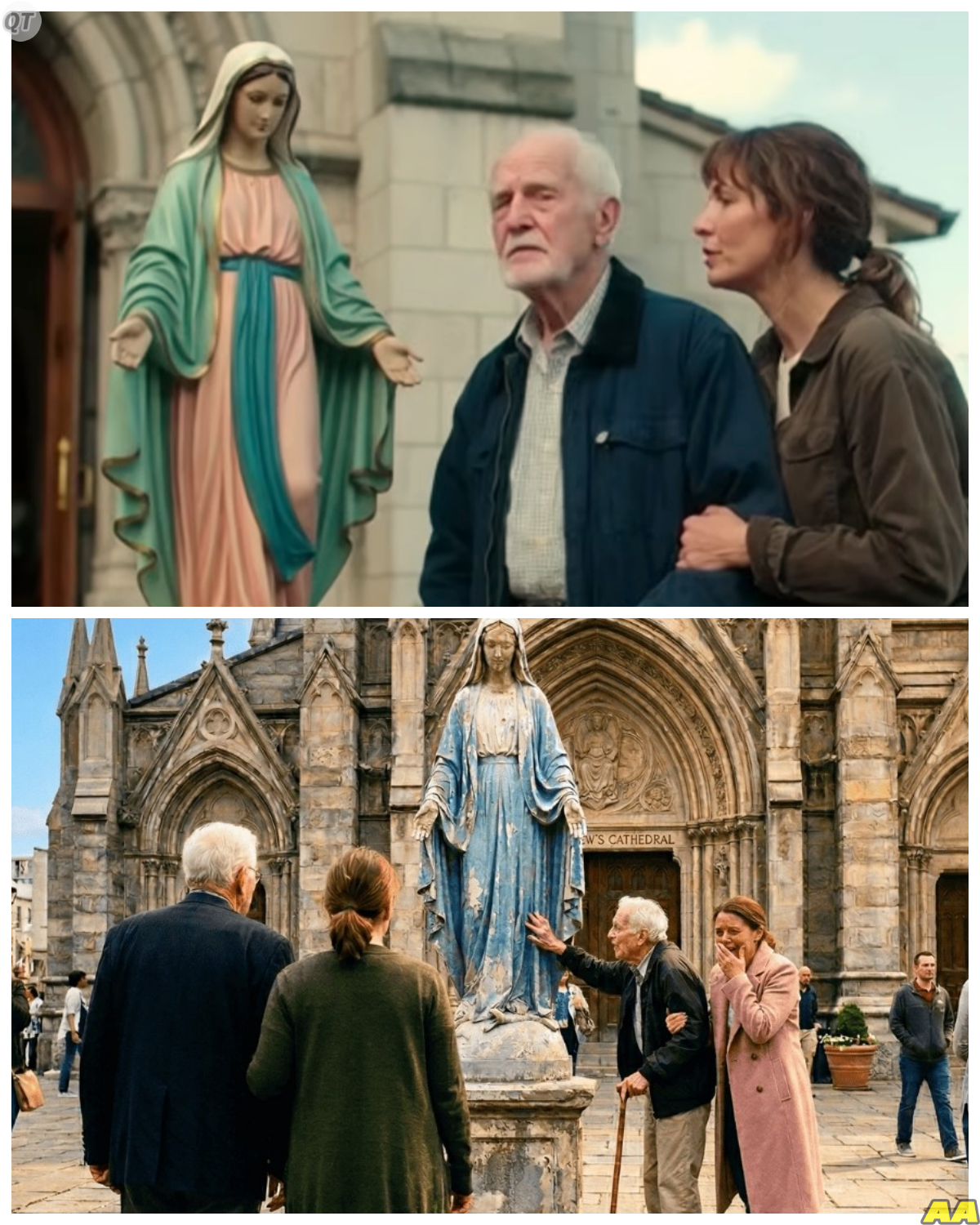 Easter Miracle or Something Far More Unsettling A Daughter Brings Her Alzheimer’s Stricken Father Before the Virgin Mary Expecting Silence but What He Suddenly Says Leaves Witnesses Frozen and Raises Questions No One Is Ready to Answer -KK It was supposed to be a quiet, emotional moment, a daughter hoping for comfort in faith, not revelation, but when the man who barely remembered his own name suddenly spoke with clarity and said something he should not have known, the room shifted from sorrow to shock, because whatever came out of him did not feel like memory, it felt like something else entirely. The full story is in the comments below.