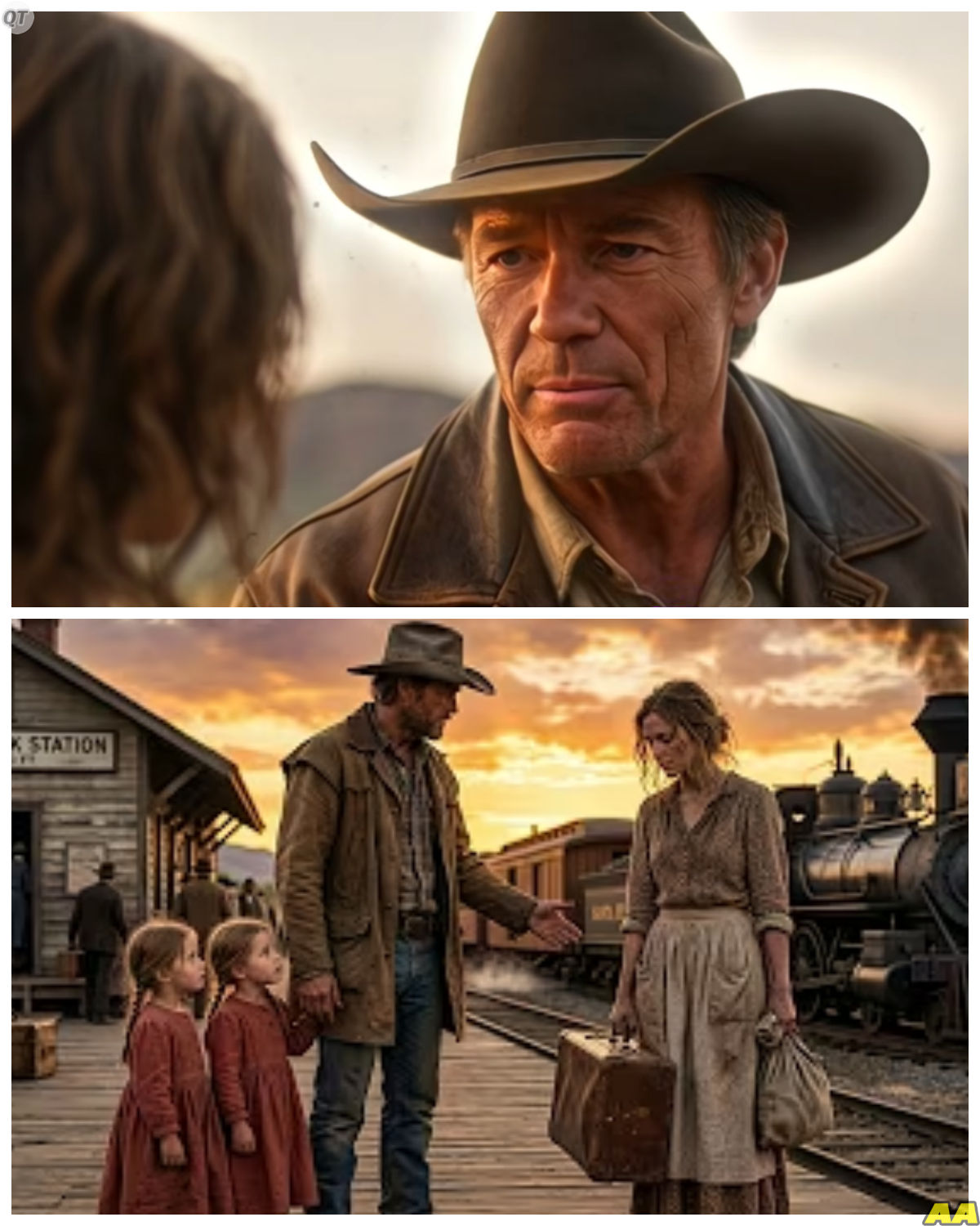 She Was Publicly Rejected at the Station With Nowhere to Go Until a Quiet Cowboy Stepped Forward and Whispered Words That Turned Her Entire Fate Around in a Way No One Expected -KK The platform had already begun to empty, leaving behind nothing but echoes of judgment and a woman trying to hold herself together, but just as it seemed the story would end in silence, he approached with a calm that didn’t match the moment, and what he said next didn’t just offer help, it rewrote everything she thought her future would be. The full story is in the comments below.