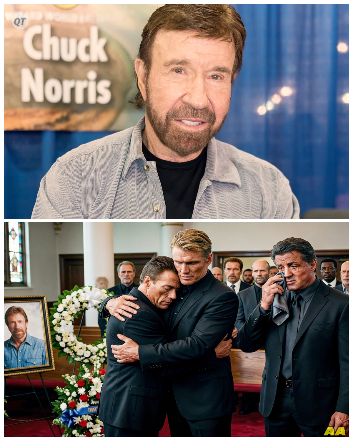 Stallone and Van Damme Moved to Tears at Chuck Norris’ Final Tribute: A Celebration of a Legend! -ZZ  In a poignant farewell, action stars Sylvester Stallone and Jean-Claude Van Damme found themselves in tears at Chuck Norris’ final tribute, celebrating the life of a true martial arts legend. As friends gathered to share their love and admiration, the emotional weight of the occasion was palpable. What memorable stories and heartfelt moments characterized this tribute to Chuck’s enduring legacy? Join us as we reflect on this touching celebration of a beloved icon! The full story is in the comments below.