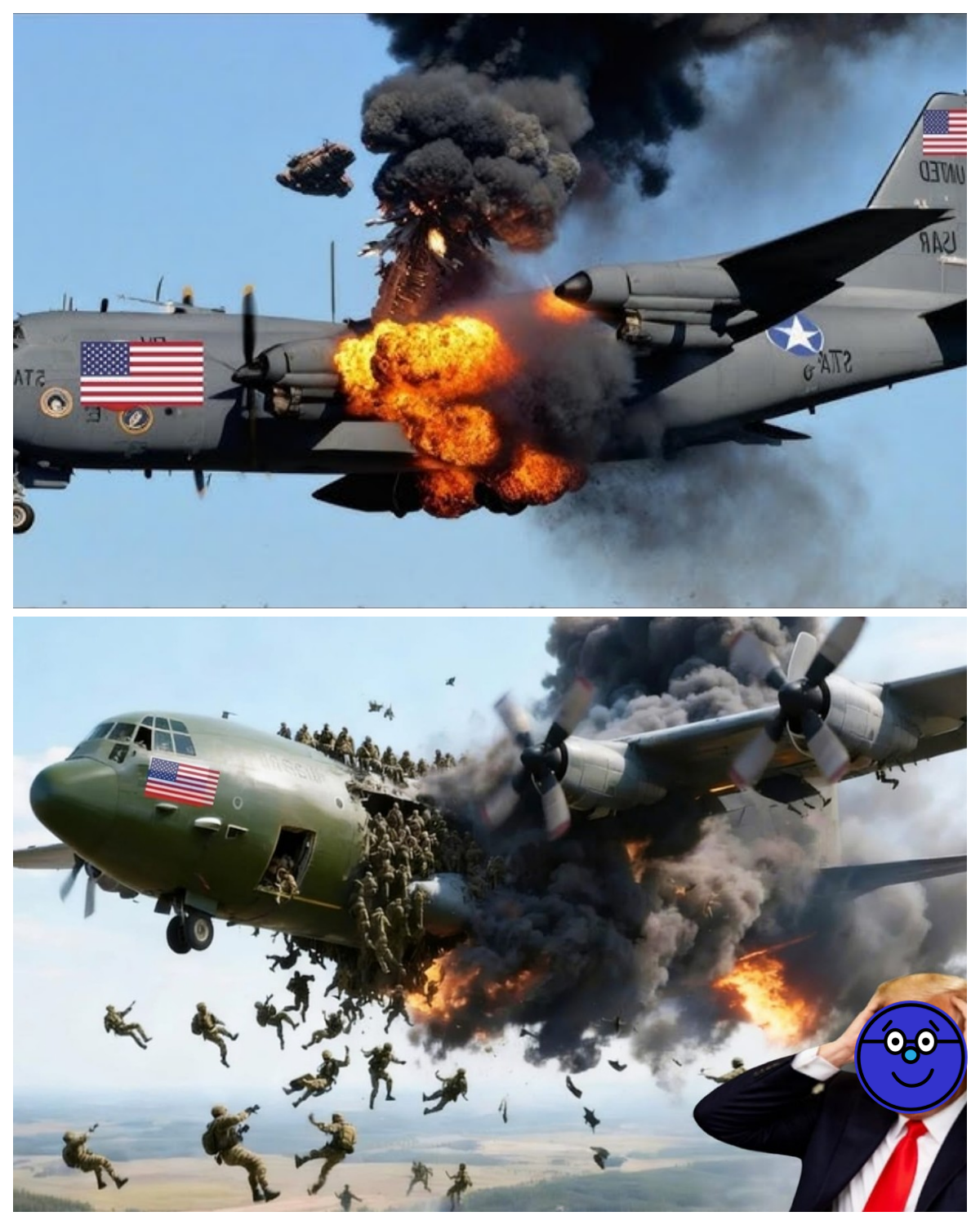 13 minutes ago: 5 US C-130 aircraft carrying elite troops were destroyed by Russian Su-57 aircraft.