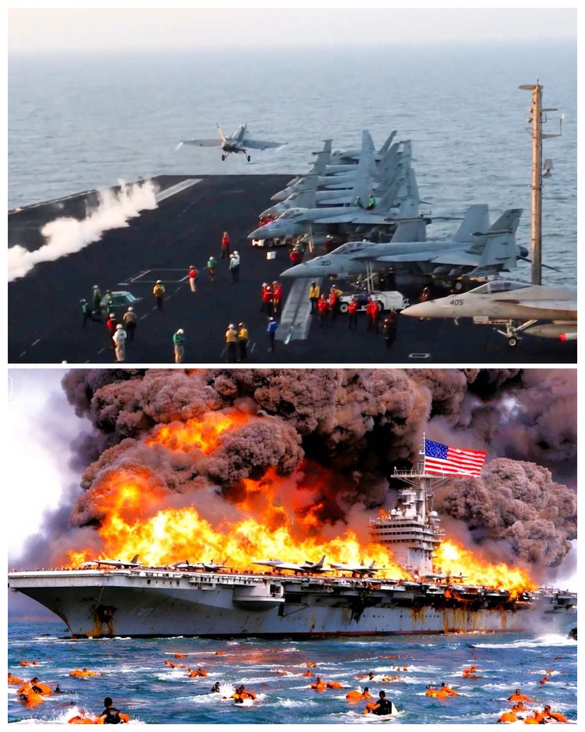 2 minutes ago! A modern US aircraft carrier was brutally attacked by a Yak-141.