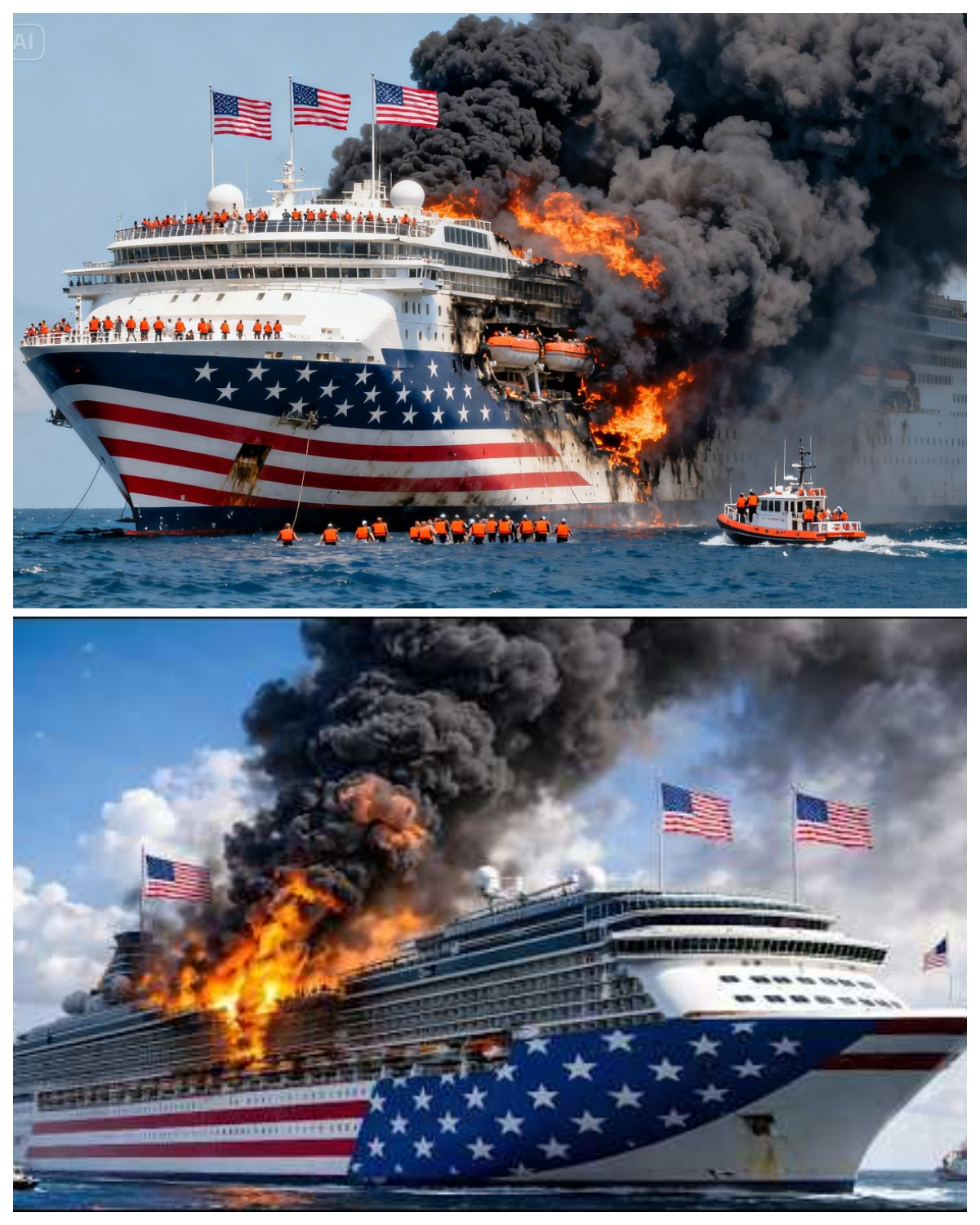 2 minutes ago! A US cruise ship carrying 700 tons of bombs was destroyed by a Russian Su-57 jet.