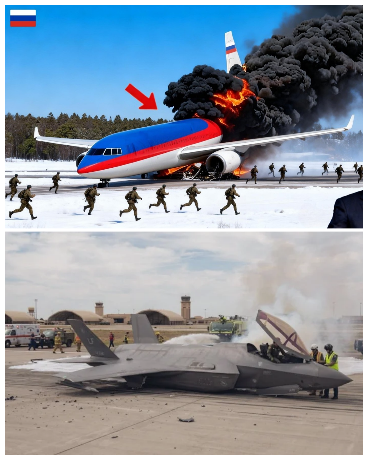 13 menit yang lalu! Pesawat kepresidenan Putin dihancurkan oleh jet F-35 AS!