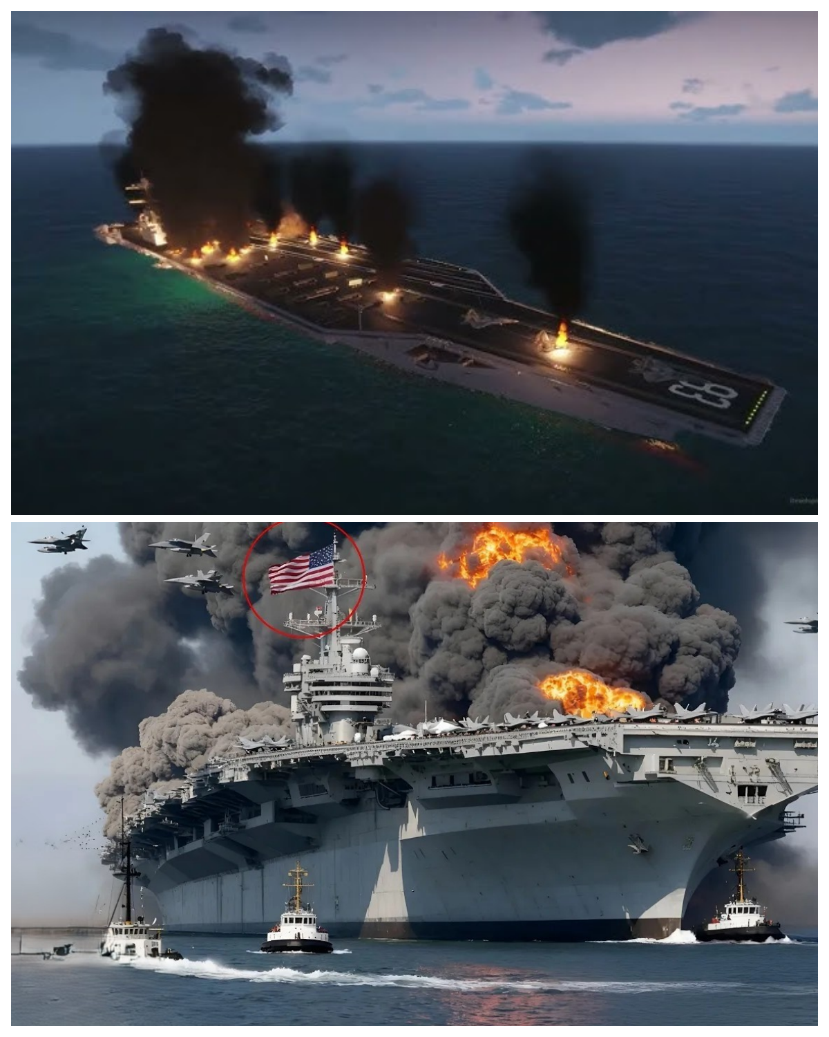2 hours ago! A US multi-role aircraft carrier was brutally destroyed by a SU-35 pilot.
