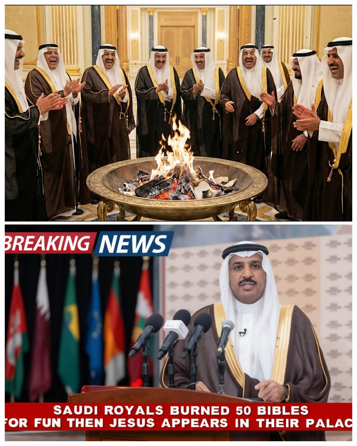 Saudi Royals Burned 50 Bibles For Fun Then JESUS Appears in Their Palace