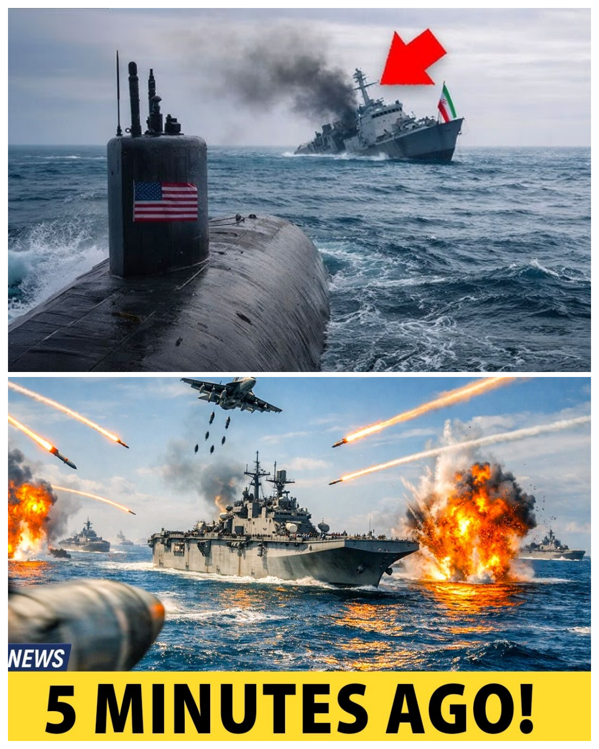 5:14 AM – Iran’s Warships Fired on a U.S. Submarine — What Happened Next Was Chilling
