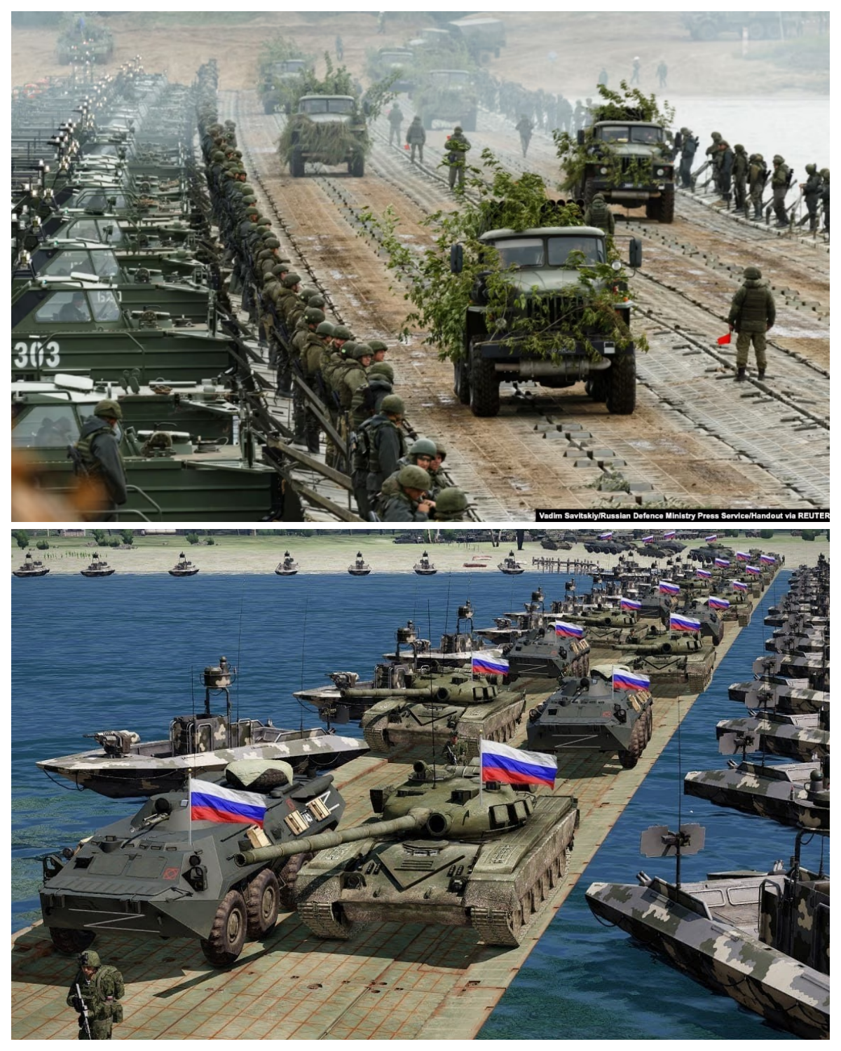 TODAY! Huge Armored Russian Convoy Ambushed on a Pontoon Bridge.