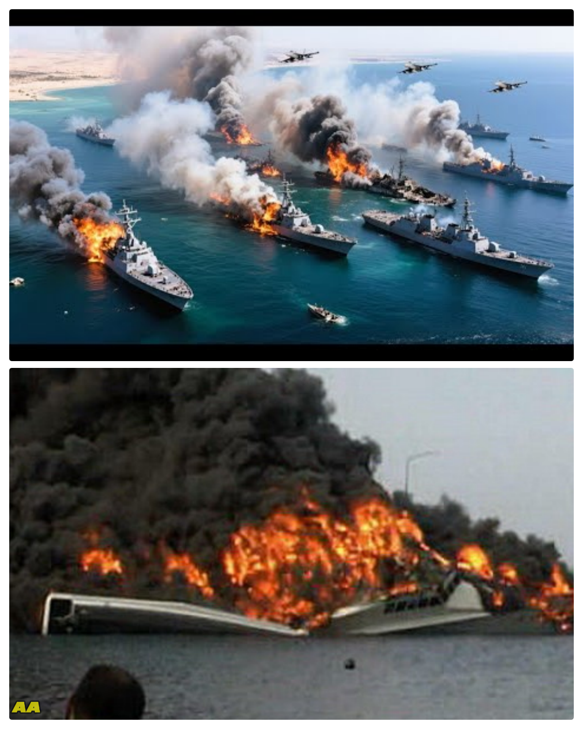 Today! Seven of the most advanced warships in the United States were destroyed by a Russian Yak-141.