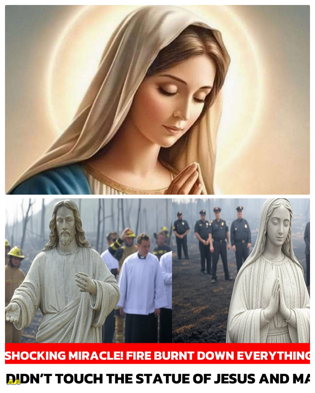 Holy Bible, Statue of Mary, and Jesus Miraculously Untouched as Fire Destroys Every other Thing