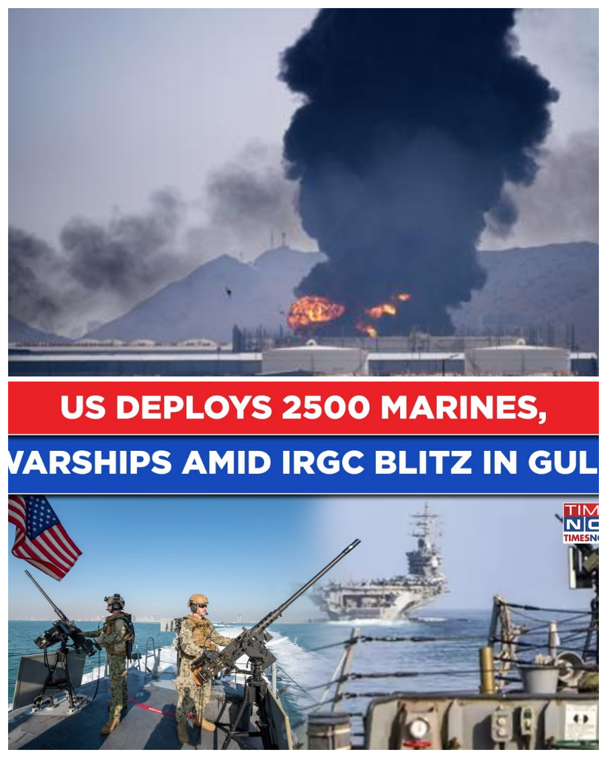 Iran War: US Deploys 2500 Marines, Warship To Middle East As IRGC Blitz Burns America’s Gulf Bases