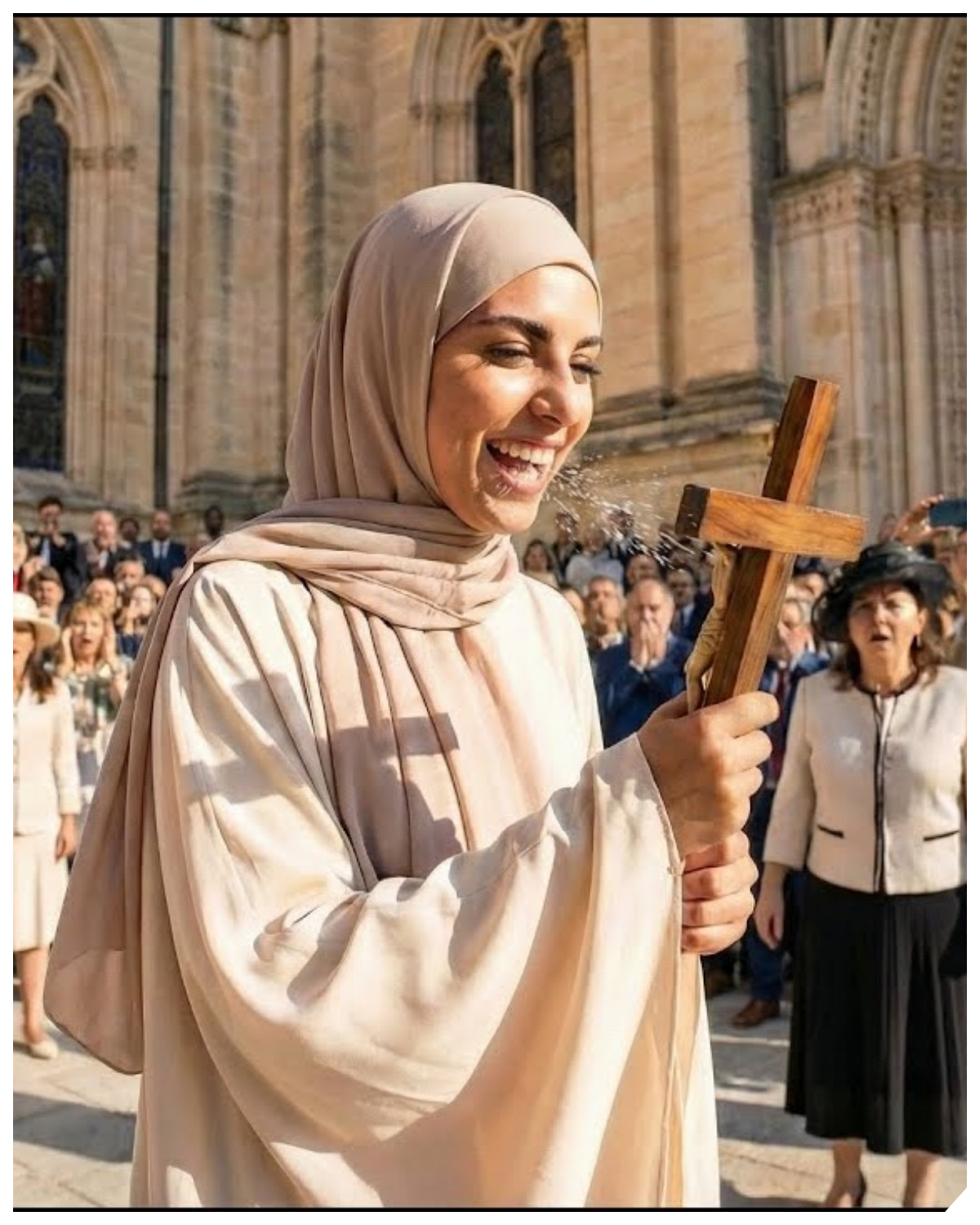 Muslim Woman Spits on Cross and What Happened 2 Seconds Later Will Leave You Speechless
