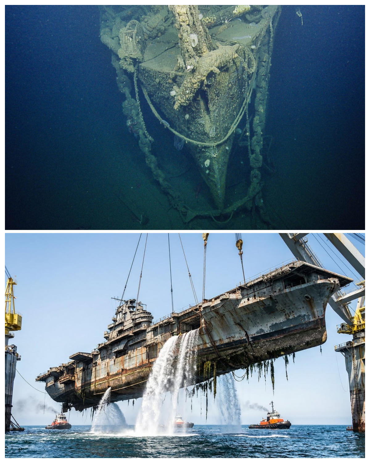 Unbelievable Power: 10,000 PSI Cleaning a Rusted Aircraft Carrier Restoring Sunken Aircraft Carrier