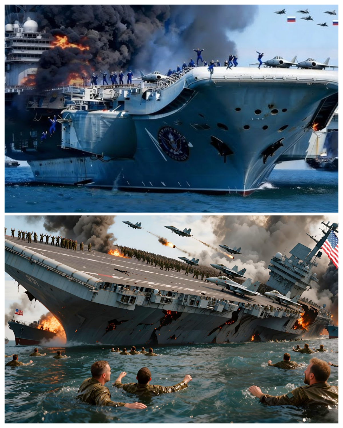 2 hours ago! A US stealth aircraft carrier was brutally destroyed by a YAK-141 on the border!