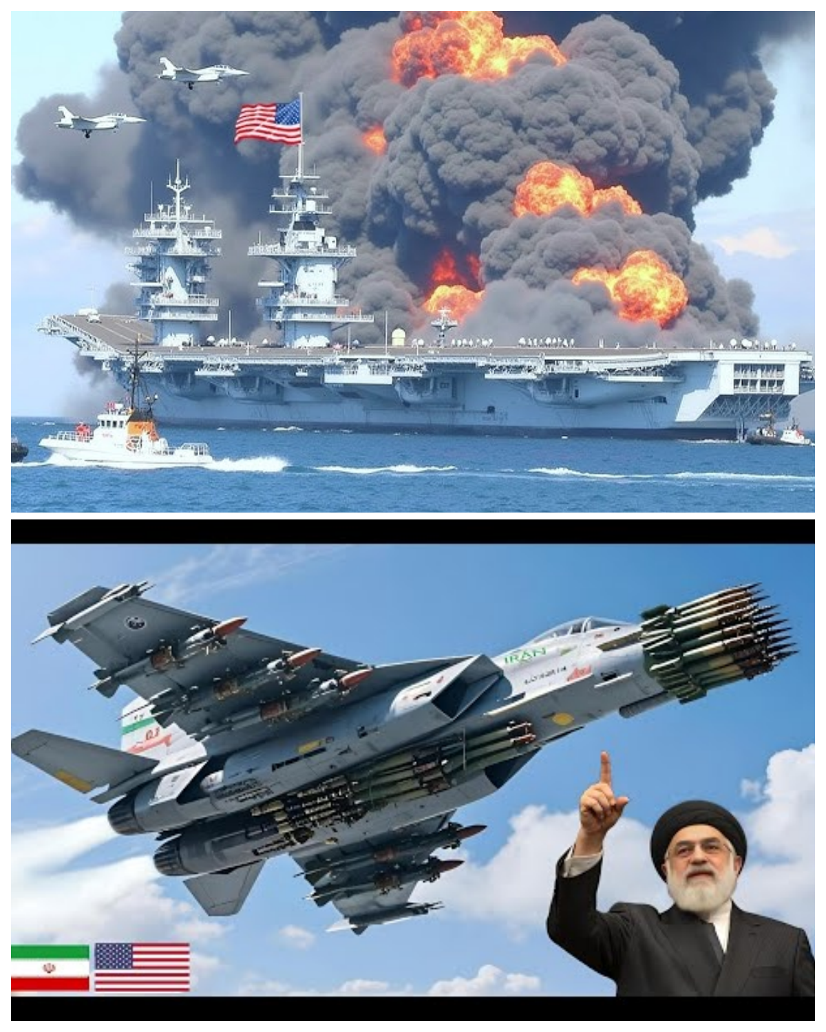 1 minute ago! US aircraft carrier destroyed and sunk by Russian Su-57 fighter jet attack