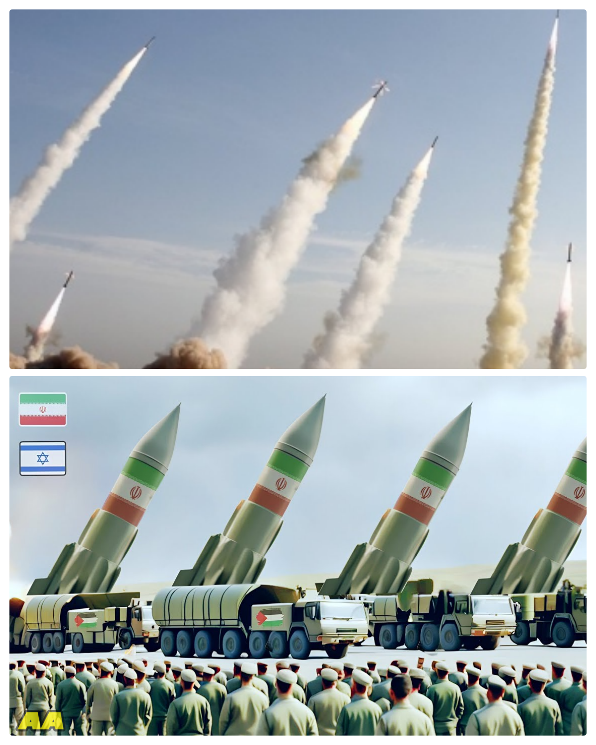 1 hour ago! 1 million Iranian hypersonic missiles fired at Israeli cities.