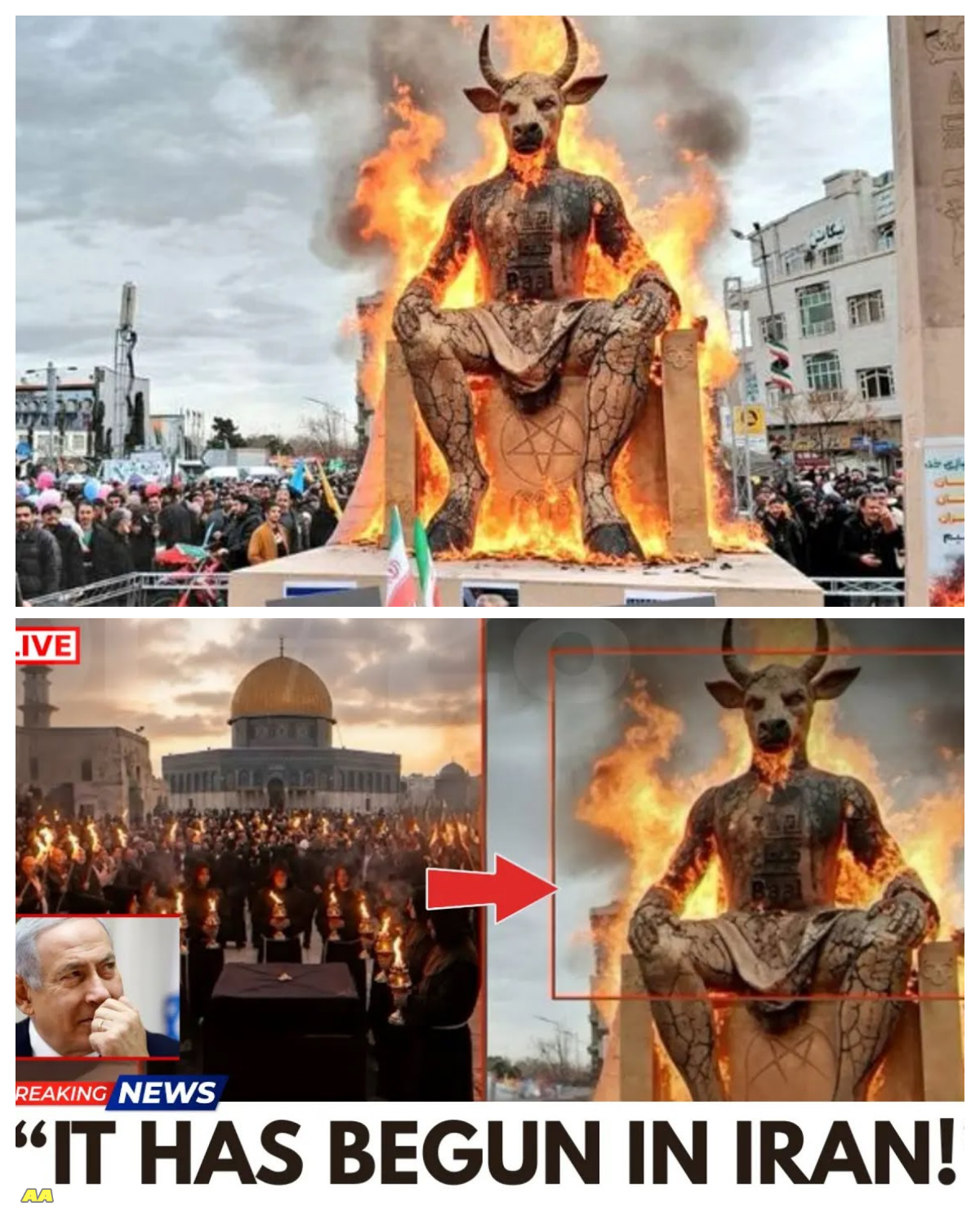 SHOCKING: Iran Burns Statue of Baal — Is This Bible Prophecy?
