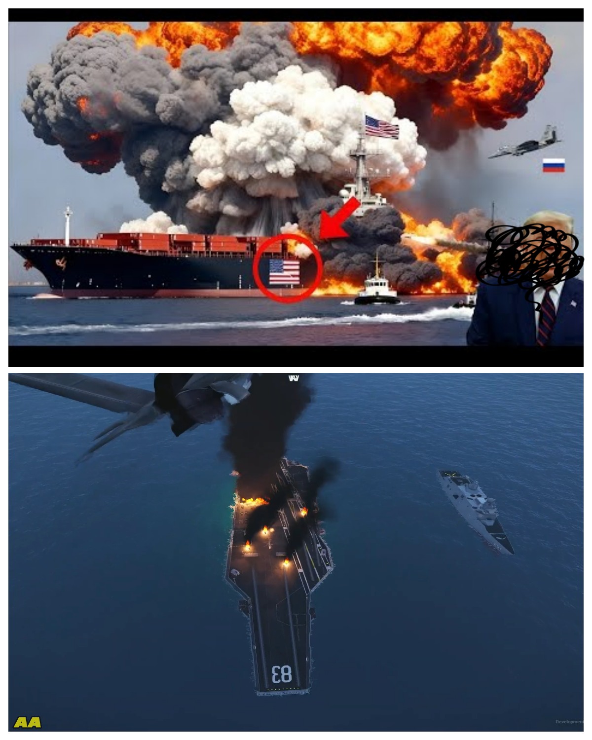 15 minutes ago! Two US cargo ships carrying 12,000 tons of fuel were destroyed by Yak-141 aircraft.<p>