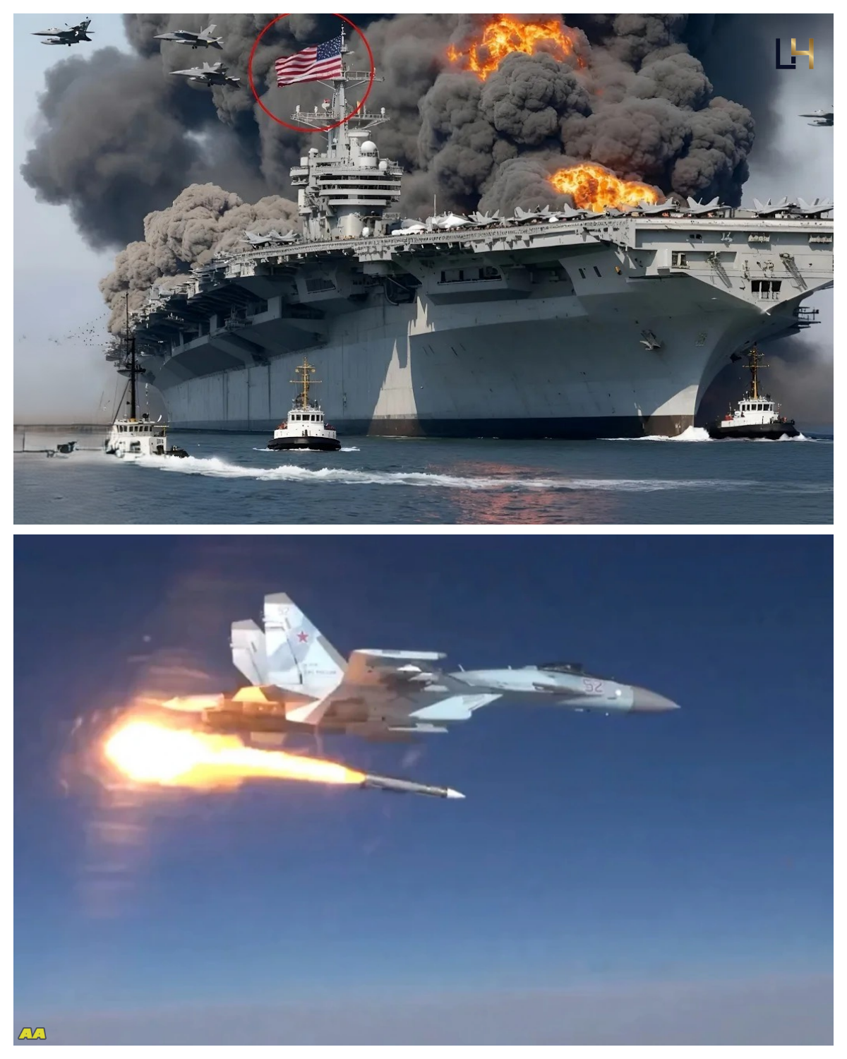 2 hours ago! A US multi-purpose aircraft carrier was destroyed by a Russian SU-35 pilot.<p>