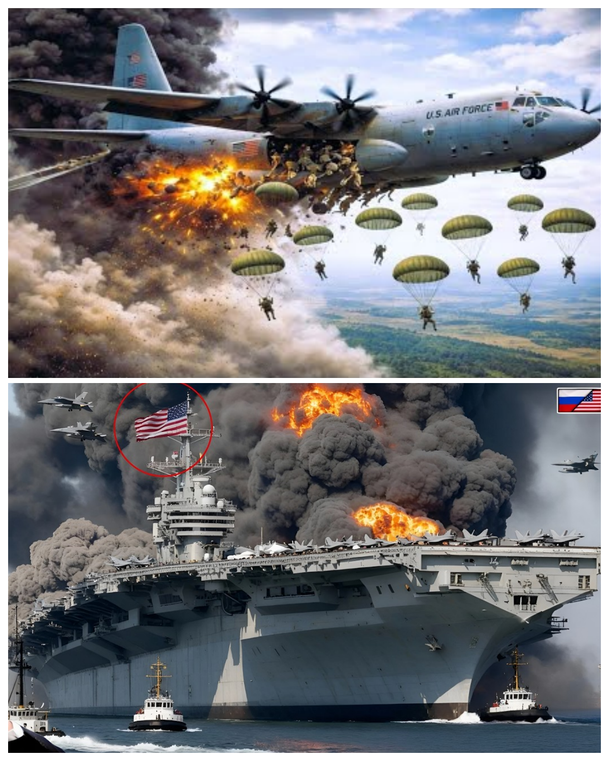 3 HOURS AGO! US multirole aircraft carrier brutally destroyed by Russian Yak-141!