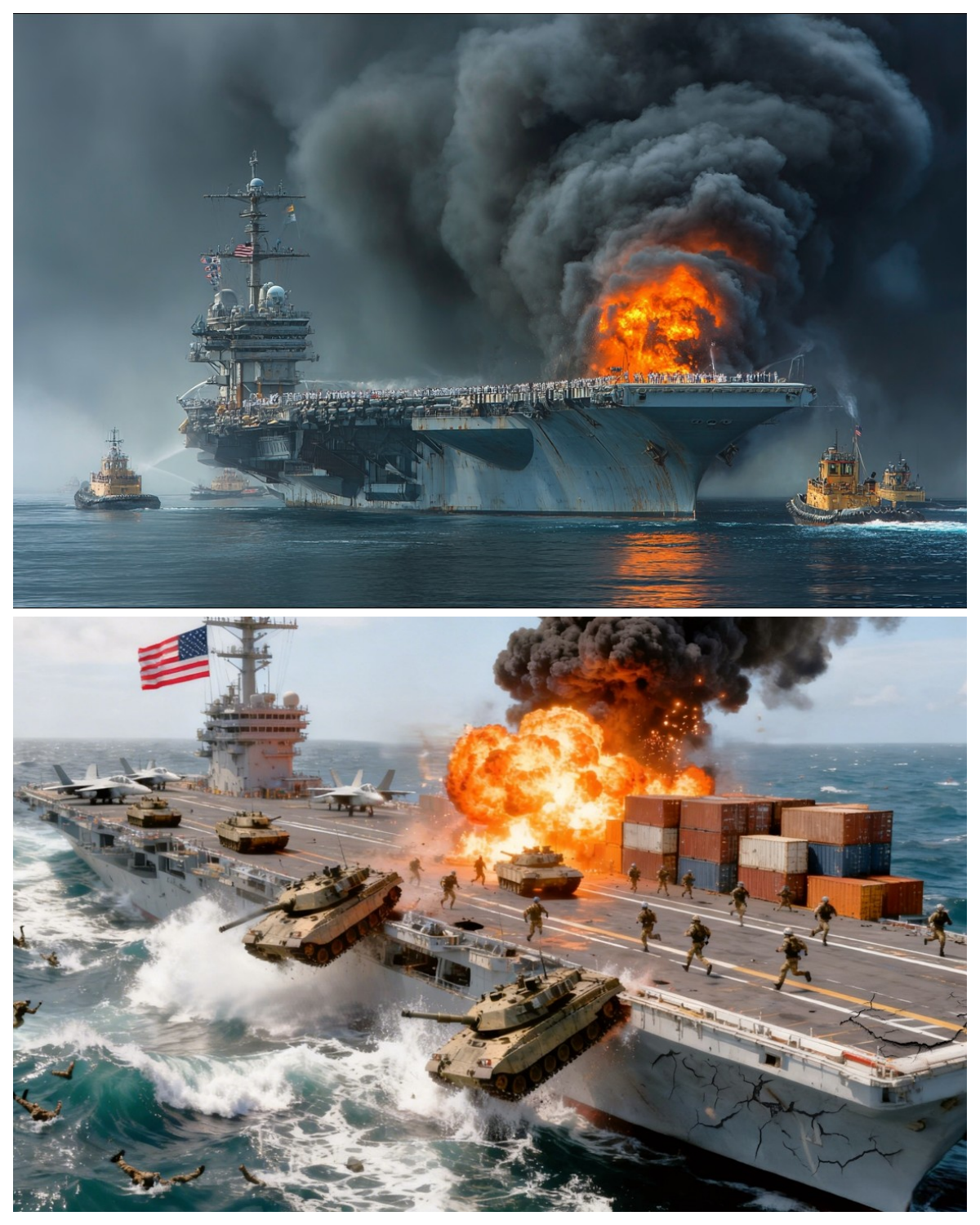 Today a Su-35 fighter jet destroyed a US aircraft carrier carrying weapons.