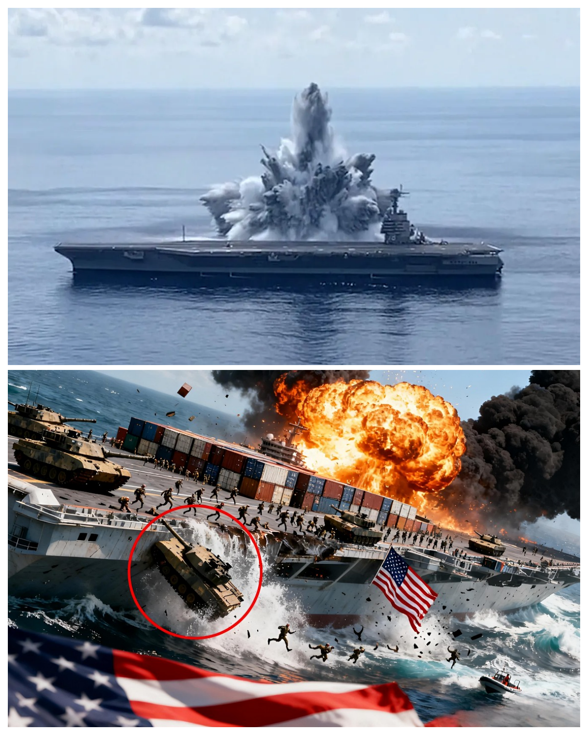 BREAKING NEWS! A US stealth aircraft carrier explodes in a mysterious attack!