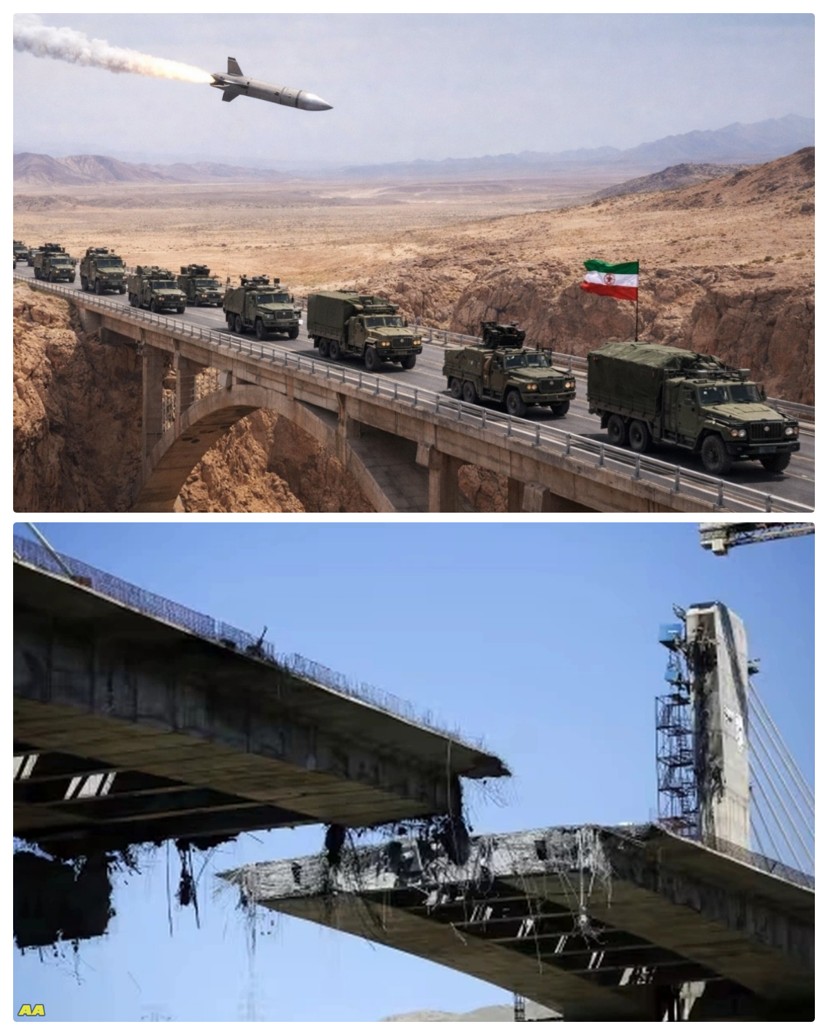 BREAKING NEWS! No US military missile strike targeted the Karun bridge leading to Tehran, Iran.