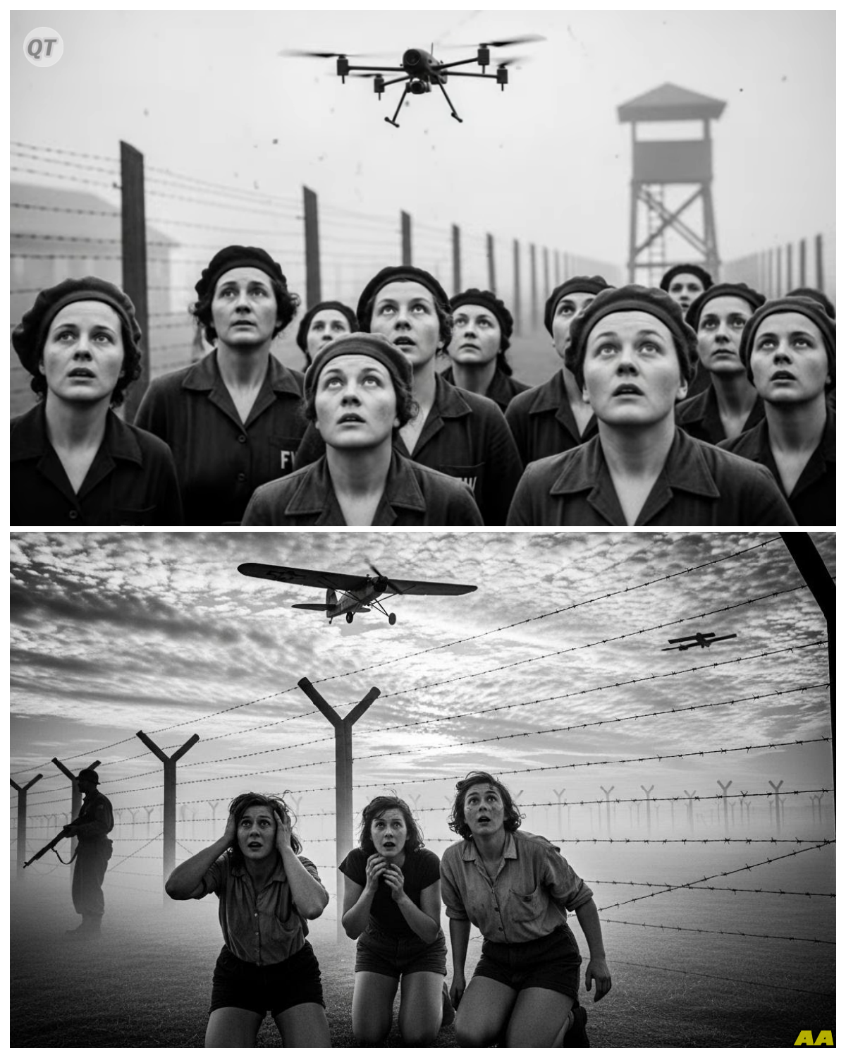 “Is That a Bomb?” — Female German POWs Stunned by Aerial Drones for the First Time-ZZ