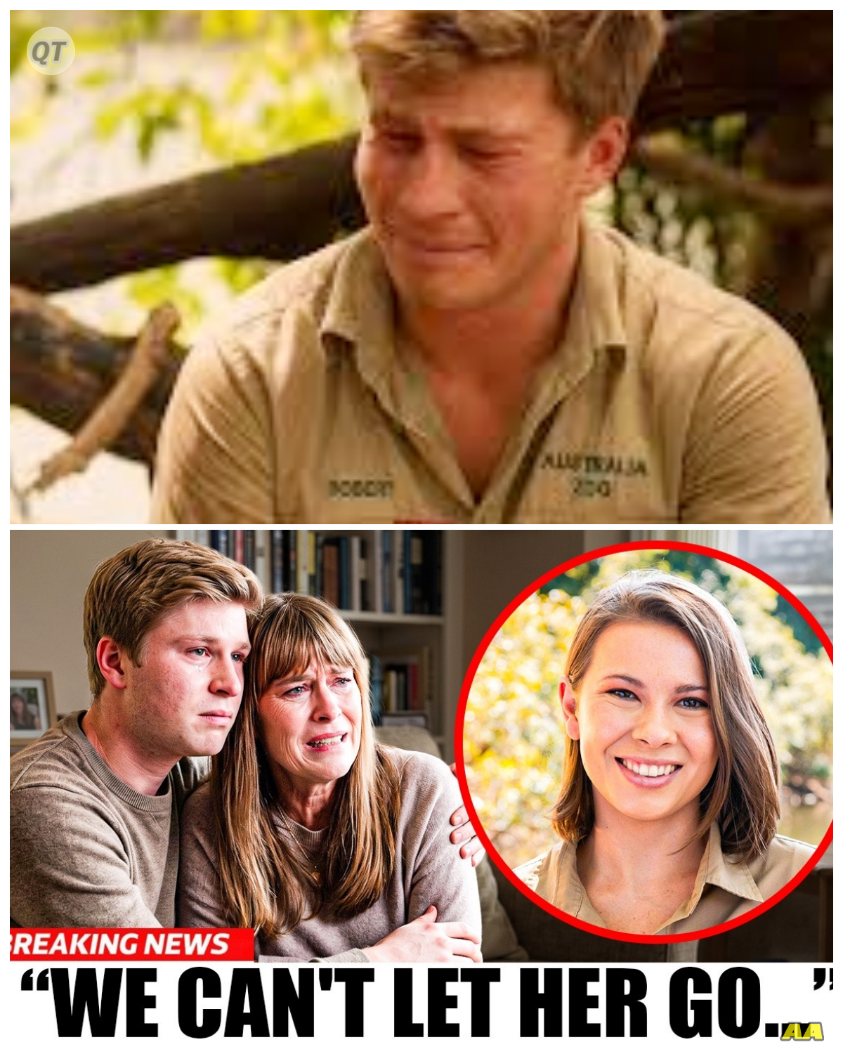 “Emotional Breakdown: Robert and Terri Irwin’s Tearful Response to Bindi’s Shocking Situation!” -ZZ  In a moment that has left the world in shock, Robert and Terri Irwin were seen breaking down in tears over their daughter Bindi, and the truth behind their distress is more dramatic than you can imagine! As the family faces an unexpected crisis, what shocking revelations are about to unfold? Get ready for a sensational narrative that dives deep into the heart of the Irwin family and the love that binds them together! -ZZ
