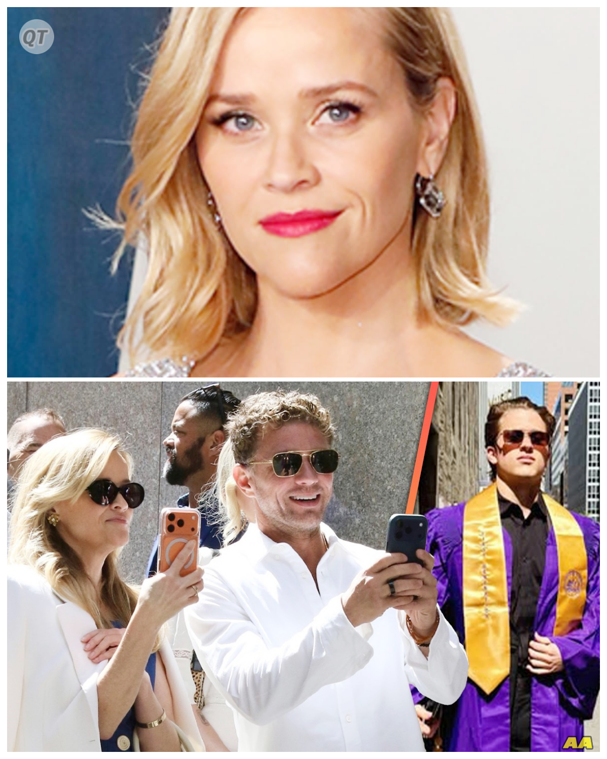 “Reese and Ryan’s Surprise Reunion: A Family Celebration for Son Deacon’s NYU Graduation!” -ZZ  In a delightful surprise for fans, Reese Witherspoon and Ryan Phillippe came together to celebrate their son Deacon’s graduation from NYU, showcasing a united front that has everyone talking! This heartwarming occasion raises questions about their co-parenting journey and the love that still exists between them. What memorable moments marked this special day? Get ready for a sensational narrative of family, achievement, and the beauty of reconciliation! -ZZ